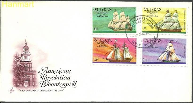 Znaczek Saint Lucia 1976 Mi 372-374+379 FDC