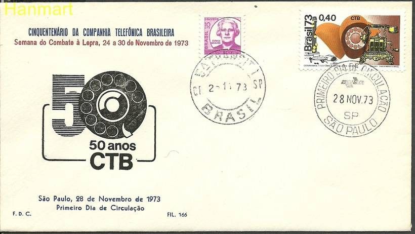 Znaczek Brazylia 1973 Mi 1407+zwa18 FDC