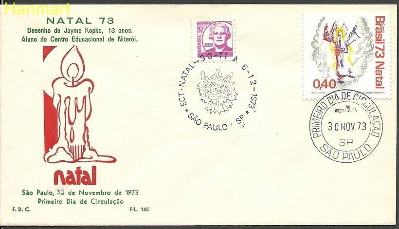 Znaczek Brazylia 1973 Mi 1408+zwa18 FDC