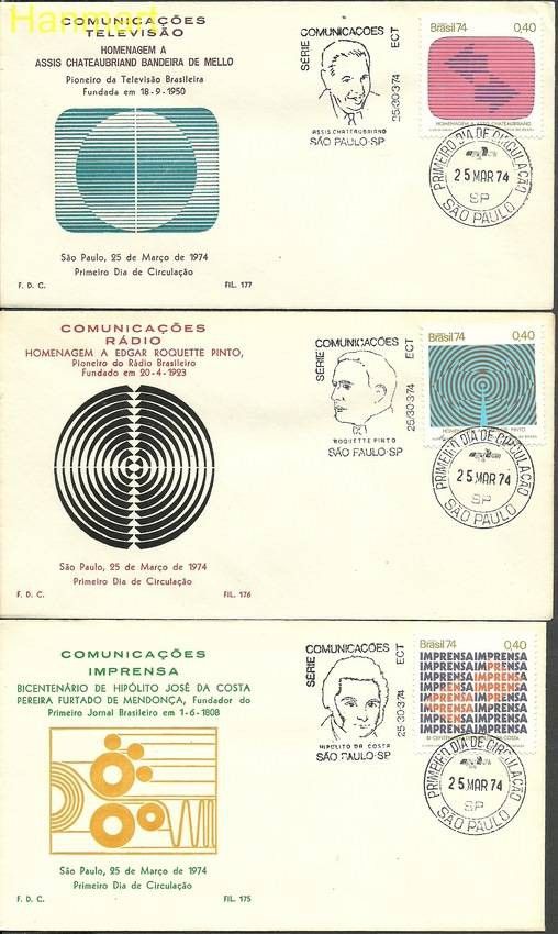 Znaczek Brazylia 1974 Mi 1426-1428 FDC