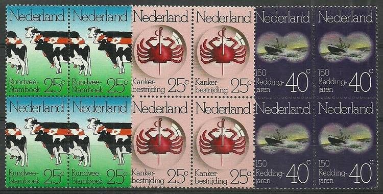 Znaczek Holandia 1974 Mi 1032-1034 Czyste **