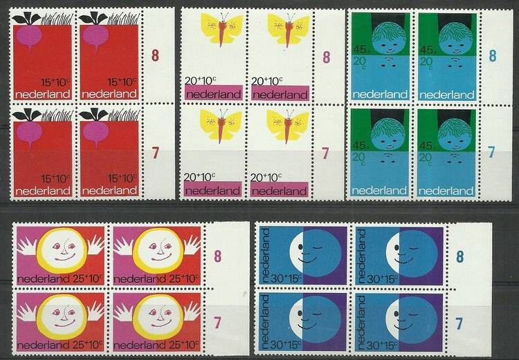Znaczek Holandia 1971 Mi 969-973 Czyste **