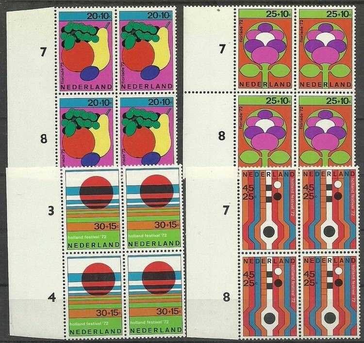 Znaczek Holandia 1972 Mi 983-986 Czyste **