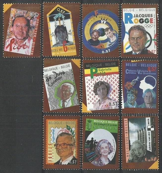 Znaczek Belgia 2004 Mi 3284-3293 Czyste **