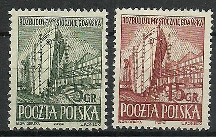 Znaczek Polska 1952 Mi 775C-776A Fi 637-638 Czyste **