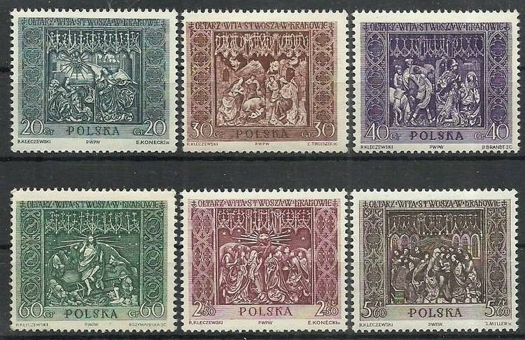 Znaczek Polska 1960 Mi 1179-1184 Fi 1035-1040 Czyste **