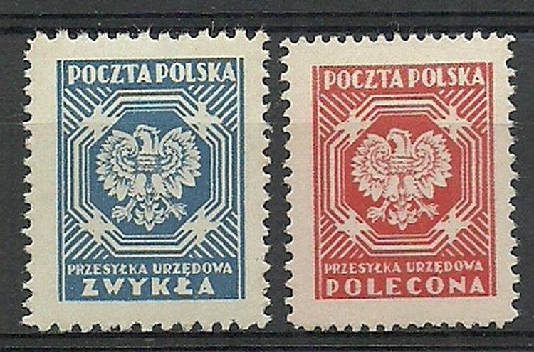 Znaczek Polska 1950 Mi die 25-26 Fi U21-22III Czyste **