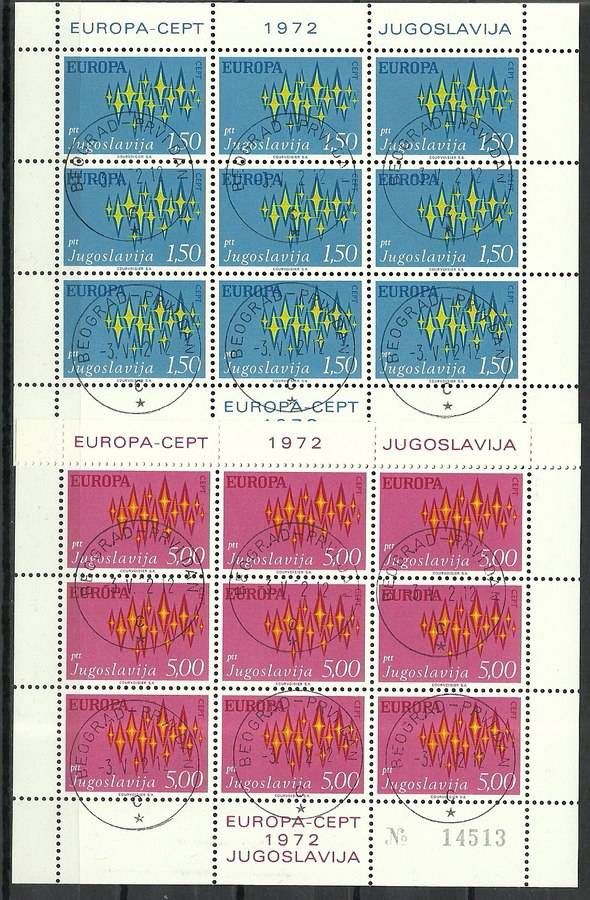 Znaczek Jugosławia 1972 Mi ark 1457-1458 Stemplowane