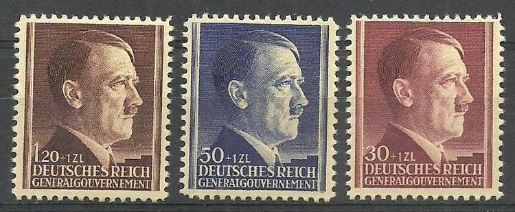 Znaczek Generalna Gubernia / GG 1942 Mi 89-91 Fi 89-91 Czyste **