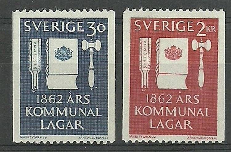 Znaczek Szwecja 1962 Mi 487-488C Czyste **