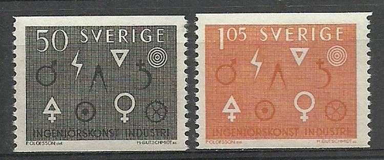 Znaczek Szwecja 1963 Mi 506-507A Czyste **