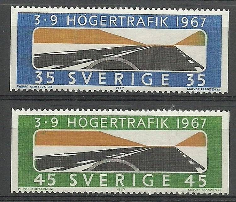 Znaczek Szwecja 1967 Mi 588-589C Czyste **