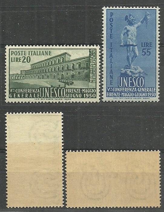 Znaczek Włochy 1950 Mi 791-792 Czyste **