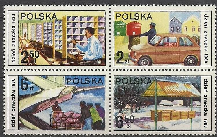 Znaczek Polska 1980 Mi 2715-2718 Fi 2567-2570 Czyste **