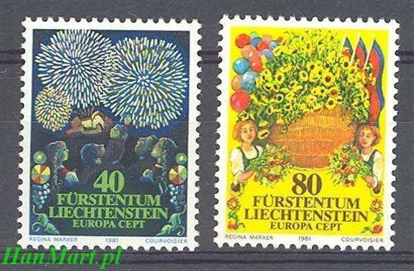 Znaczek Liechtenstein 1981 Mi 764-765 Czyste **