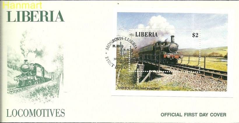 Znaczek Liberia 1988 Mi bl 117 FDC