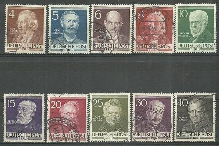 Znaczek Berlin Niemcy 1952 Mi 90-100 Stemplowane