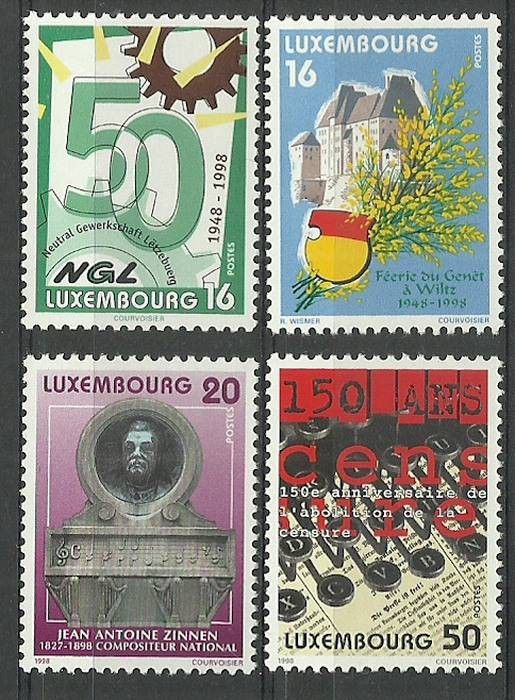 Znaczek Luksemburg 1998 Mi 1442-1445 Czyste **