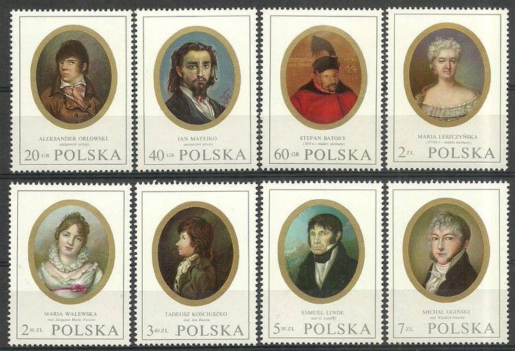 Znaczek Polska 1970 Mi 2017-2024 Fi 1870-1877 Czyste **