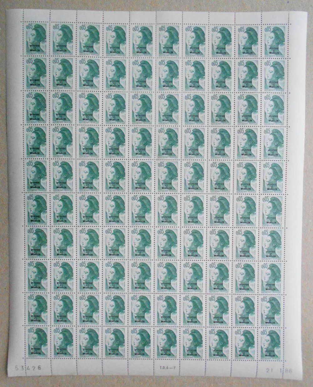 Znaczek Saint-Pierre i Miquelon 1986 Mi ark 523 Czyste **