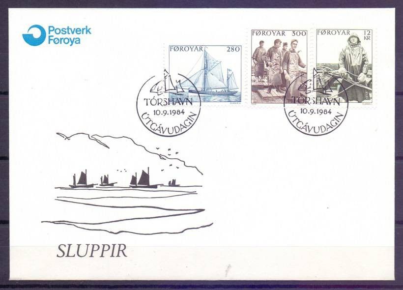 Znaczek Wyspy Owcze 1984 Mi 103-105 FDC