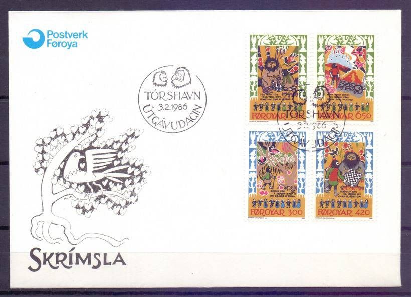 Znaczek Wyspy Owcze 1986 Mi 130-133 FDC