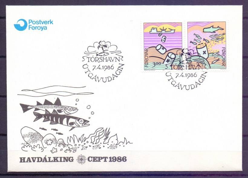 Znaczek Wyspy Owcze 1986 Mi 134-135 FDC