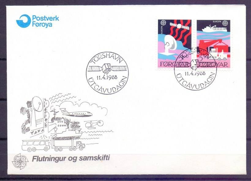 Znaczek Wyspy Owcze 1988 Mi 166-167 FDC