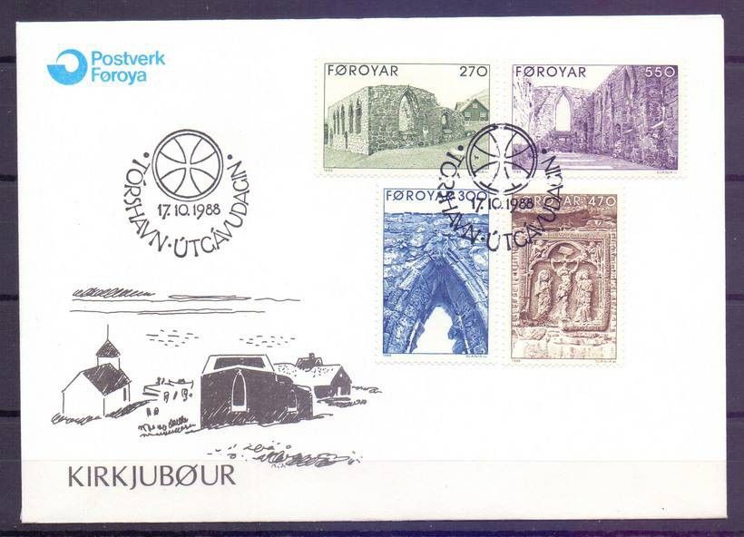 Znaczek Wyspy Owcze 1988 Mi 175-178 FDC