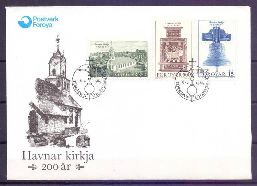 Znaczek Wyspy Owcze 1989 Mi 179-181 FDC