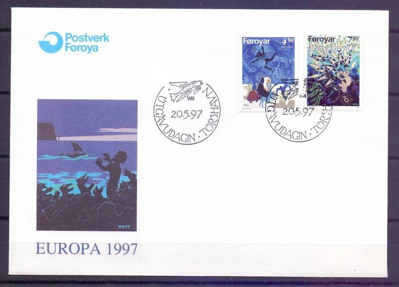 Znaczek Wyspy Owcze 1997 Mi 317-318 FDC