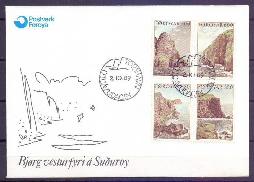 Znaczek Wyspy Owcze 1989 Mi 190-193 FDC