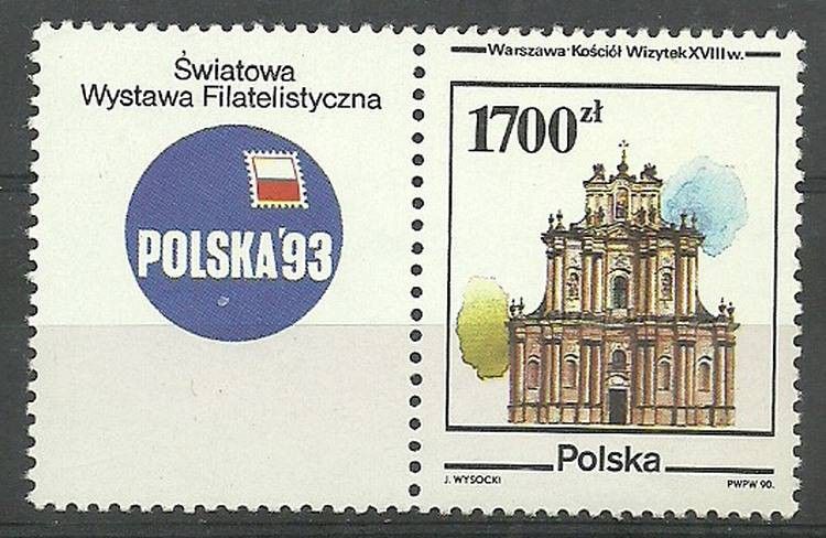 Znaczek Polska 1990 Mi zf 3305 Fi zf 3157 Czyste **