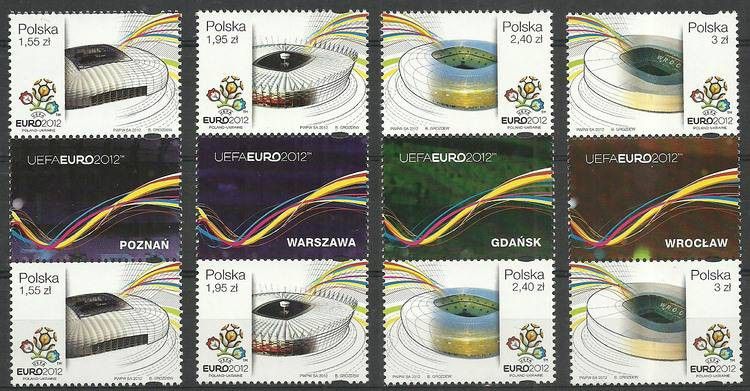 Znaczek Polska 2012 Mi 4568-4571 Fi 4418-4421 Czyste **