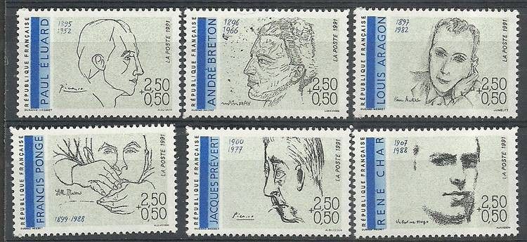 Znaczek Francja 1991 Mi 2819-2824C Czyste **
