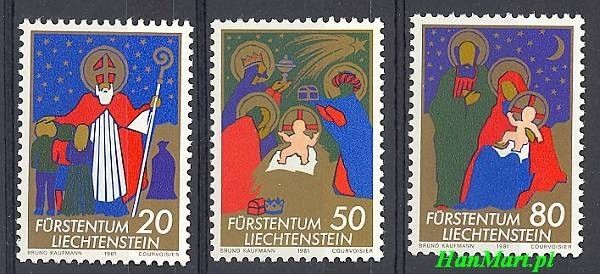 Znaczek Liechtenstein 1981 Mi 788-790 Czyste **