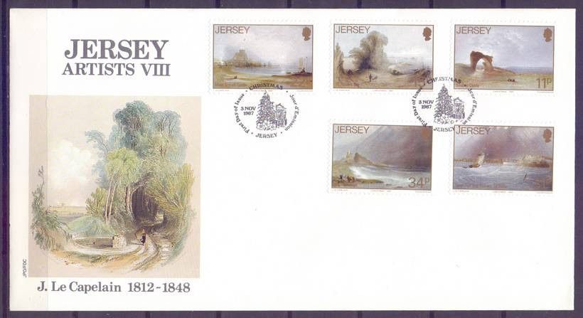 Znaczek Jersey 1987 Mi 420-424 FDC