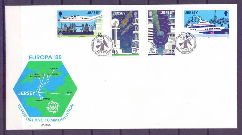 Znaczek Jersey 1988 Mi 435-438 FDC