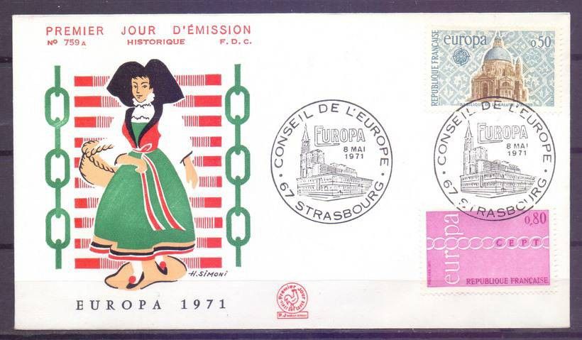 Znaczek Francja 1971 Mi 1748-1749 FDC