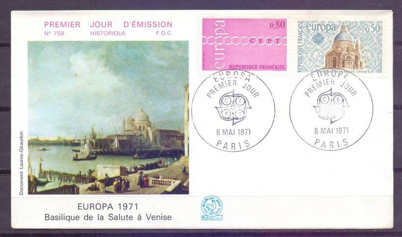 Znaczek Francja 1971 Mi 1748-1749 FDC