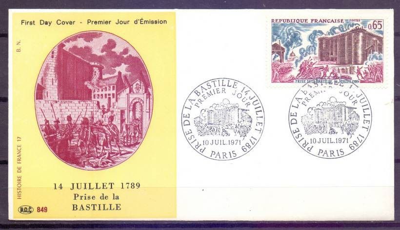 Znaczek Francja 1971 Mi 1765 FDC