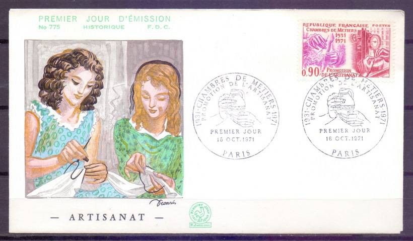 Znaczek Francja 1971 Mi 1768 FDC