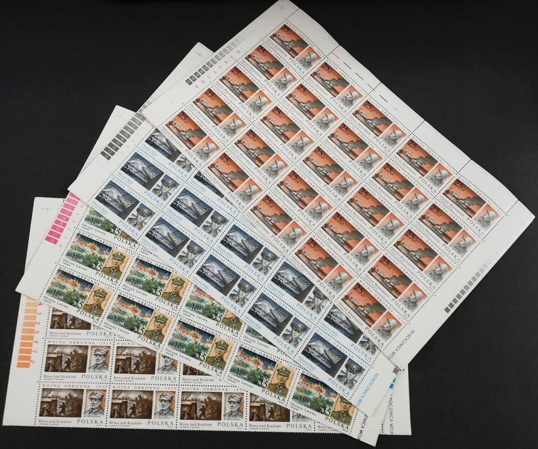 Znaczek Polska 1989 Mi ark 3216-3219 zgięte Fi ark 3068-3071 bent Czyste **