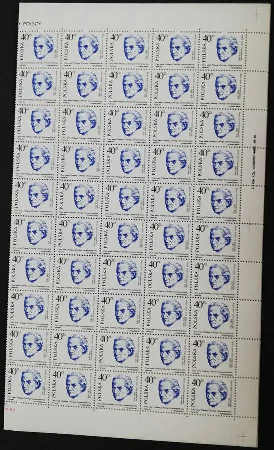 Znaczek Polska 1989 Mi ark 3221-3222 zgięte Fi ark 3073-3074 bent Czyste **