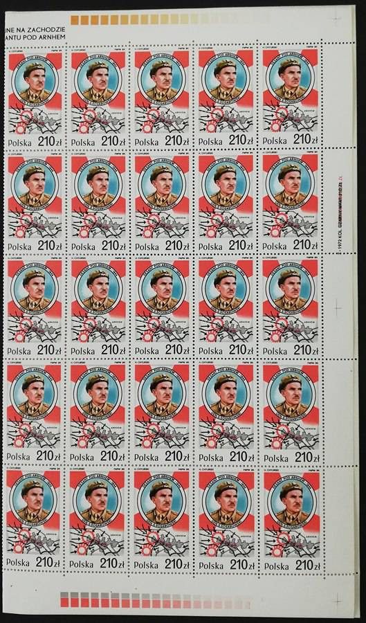 Znaczek Polska 1989 Mi ark 3223 zgięte Fi ark 3075 bent Czyste **
