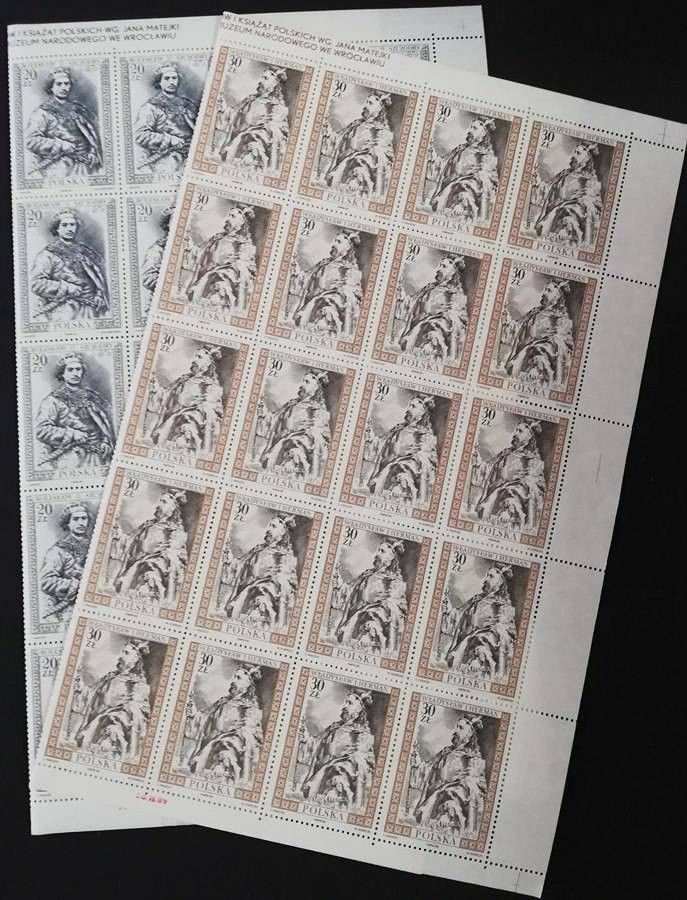 Znaczek Polska 1989 Mi ark 3227-3228B1 zgięte Fi ark 3079-3080B1 bent Czyste **
