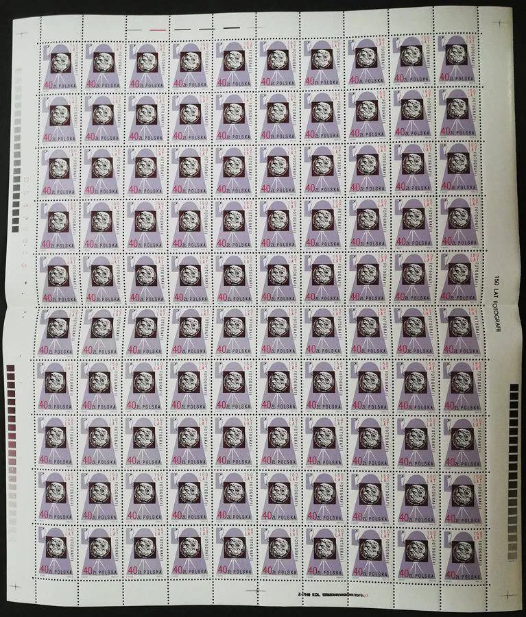 Znaczek Polska 1989 Mi ark 3232-3233 zgięte Fi ark 3084-3085 bent Czyste **