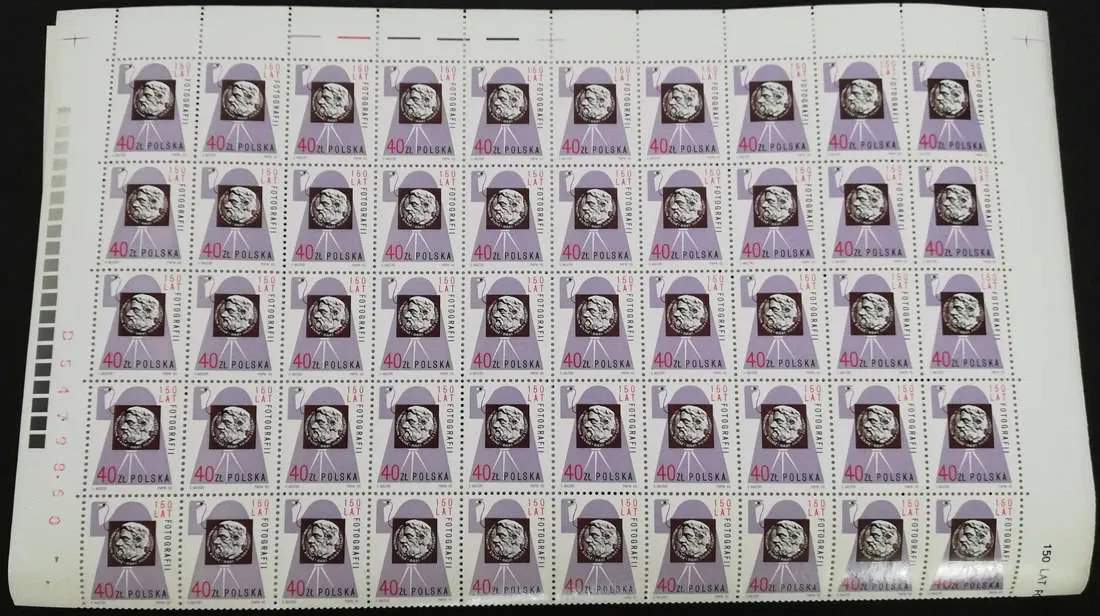 Znaczek Polska 1989 Mi ark 3232-3233 zgięte Fi ark 3084-3085 bent Czyste **