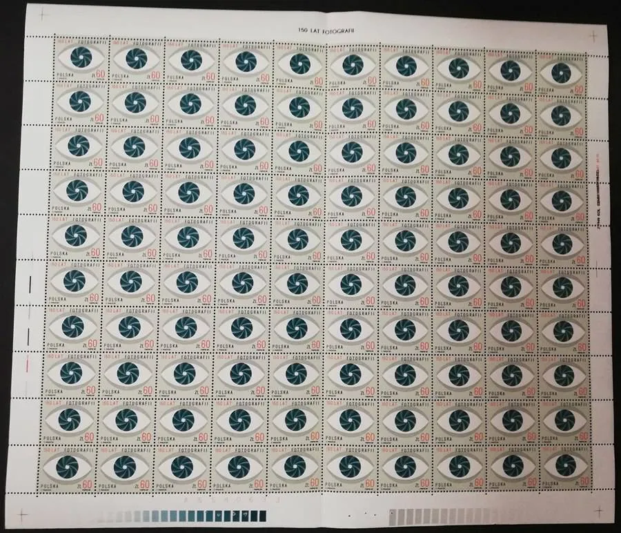 Znaczek Polska 1989 Mi ark 3232-3233 zgięte Fi ark 3084-3085 bent Czyste **