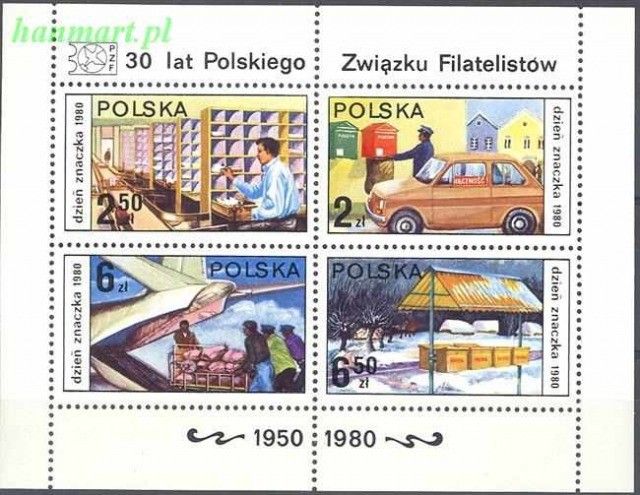 Znaczek Polska 1980 Mi bl 83 Fi bl 113 Czyste **